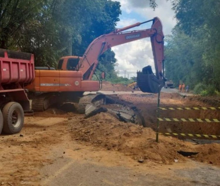 Interrupção do trânsito de veículos é prorrogada até próxima semana na Estrada do Derba; veja alternativa para o tráfego