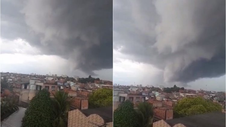 Trovoada e nuvem gigante assustam moradores de Cajazeiras