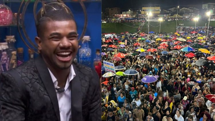 Debaixo de chuva, multidão lota arena em Salvador para celebrar vitória de Davi no BBB 24