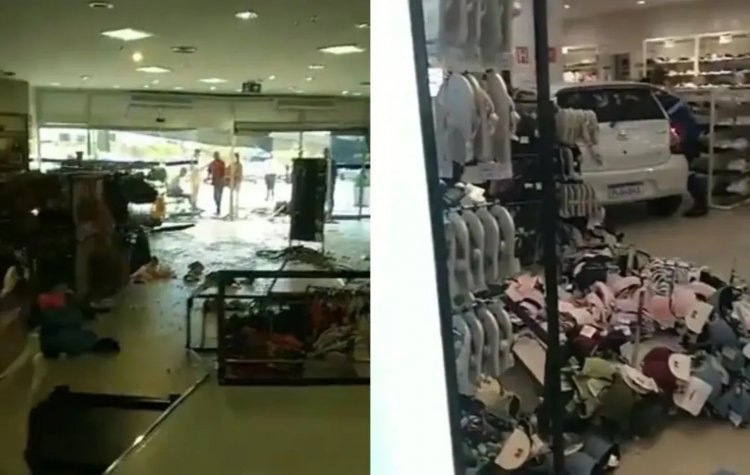 carro invade loja de shopping em Salvador