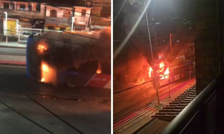 Ônibus é incendiado na Av. Suburbana e linha é suspensa; entenda