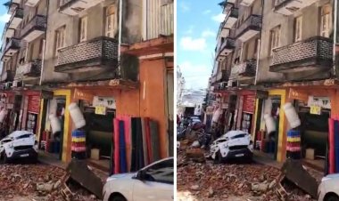 Marquise desaba e destrói dois carros no Taboão