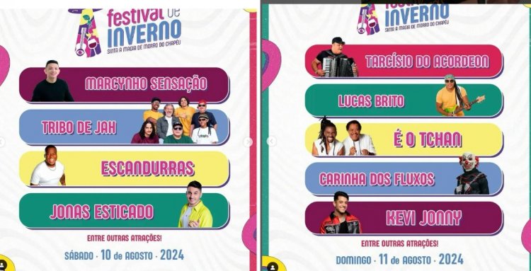 Programação do Festival de Inverno 2024